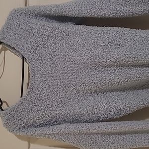 Pink rose fluffy crop top long sleeve large